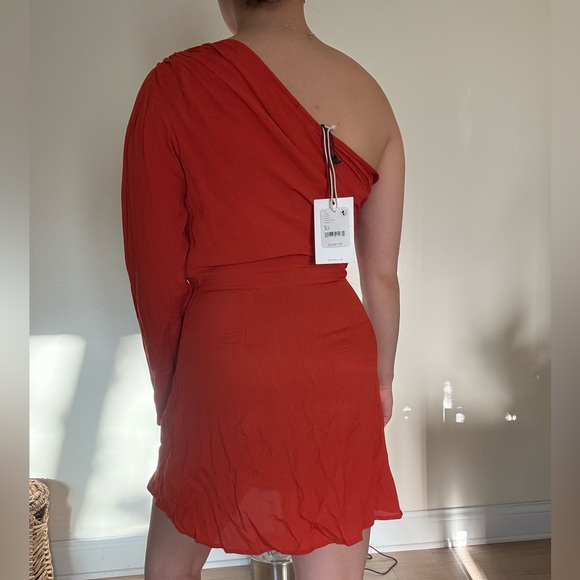 Anthropologie Red One Shoulder Bodycon Cocktail Dress - Picture 2 of 4